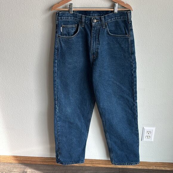 CARHARTT Men’s 32x32 Flannel Lined Relaxed Fit Denim Jeans Vintage 32 Waist - Picture 1 of 8